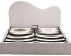 Lucas - lit coffre - 160x200 cm - en velours texturé - Best Mobilier