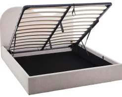 Lucas - lit coffre - 160x200 cm - en velours texturé - Best Mobilier