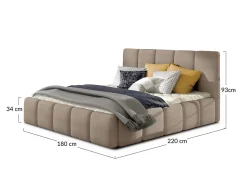 Lucea - lit coffre - 160x200 - sommier inclus - en velours - Best Mobilier