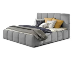 Lucea - lit coffre - 160x200 - sommier inclus - en velours - Best Mobilier