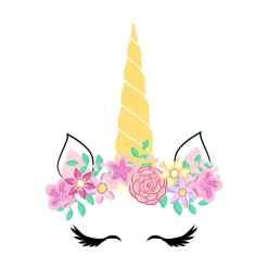 LUK lit enfant avec tiroir et barreau 140x70 corne de licorne