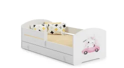 LUK lit enfant avec tiroir et barreau 140x70 Cat