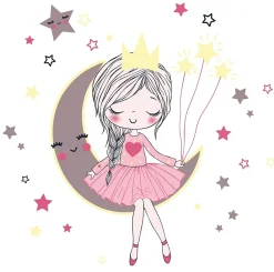 LUK lit enfant avec tiroir et barreau 160x80 princesse endormie