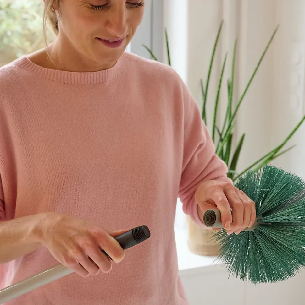 Manche à balais en métal GoodHome gris clair L.117cm