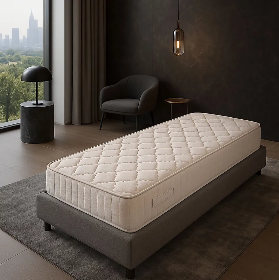 Matelas 20 cm 90x190 - Tissu Ignifugé - Soutien Très Ferme - Mousse Poli Lattex Indéformable - anti feu 90 190