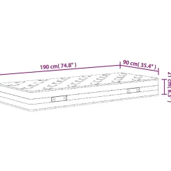 Matelas à ressorts bonnell moyen 90x190 cm vidaXL