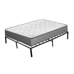 Matelas à ressorts de 20 cm d'épaisseur + cadre de lit en métal de 160x200 cm