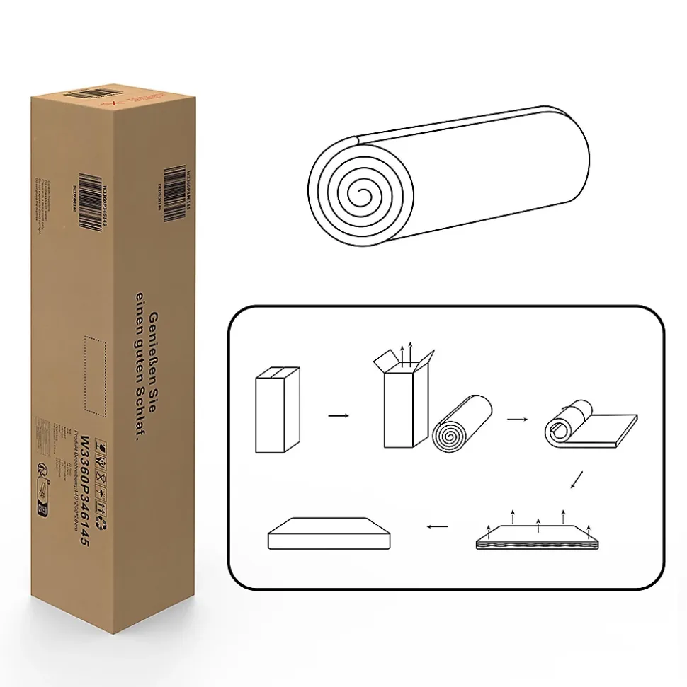 Matelas à ressorts ensachés Ortho Medic 160x200cm, H3, certifié Oeko-Tex, ergonomique 7 zones, hauteur 20cm, fabriqué en CHINE