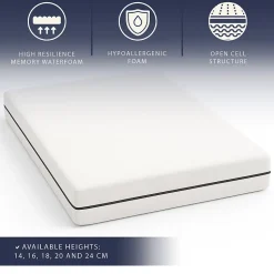 Matelas 80 X 190 Hauteur 14 cm Orthopédique Hypoallergénique Fabriqué en Italie