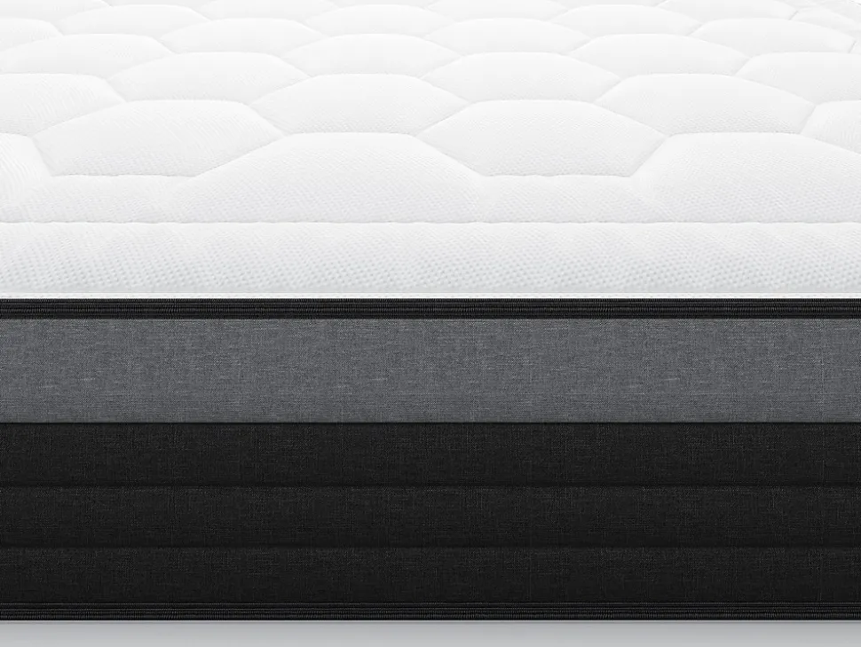 Matelas 90 x 200 cm hybride ressorts ensachés 7 zones et mémoire de forme ép.25cm - AMARANTE de NATUREA