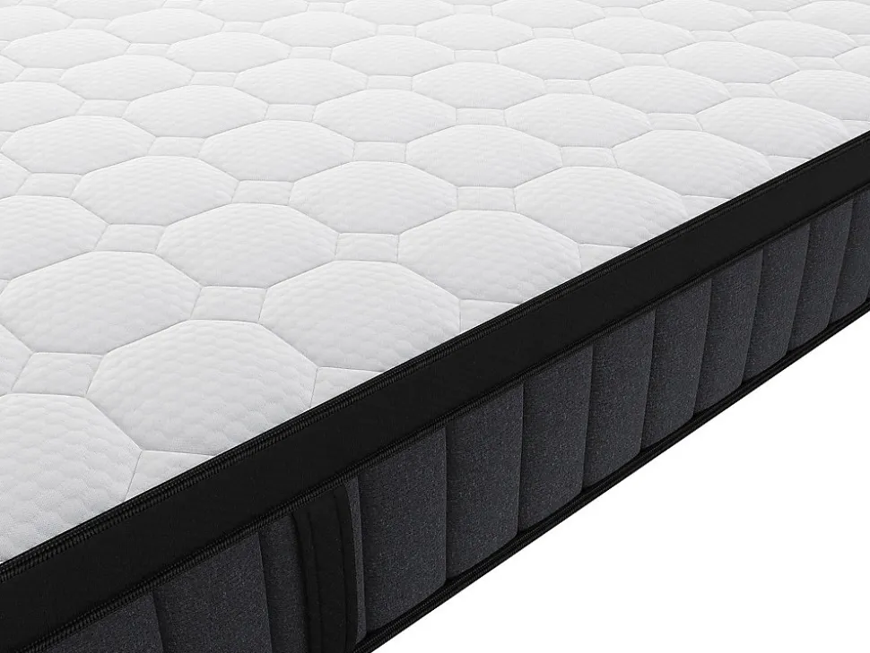 Matelas 160 x 200 cm hybride ressorts ensachés 7 zones et gel à mémoire de forme ép.25cm - TOLCA de YSMÉE