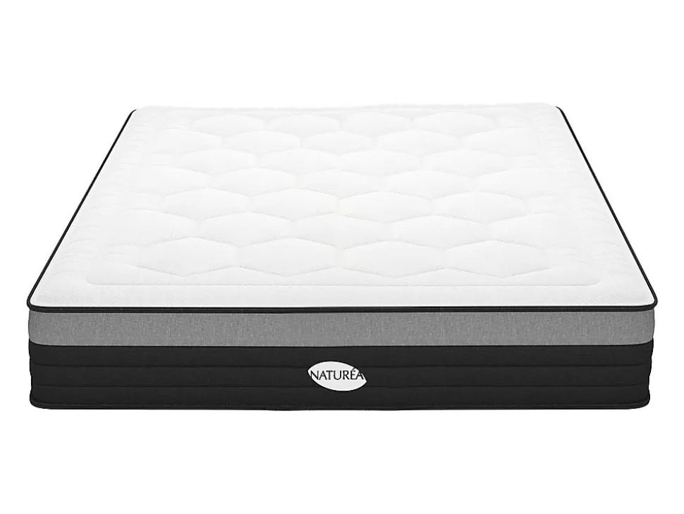 Matelas 160 x 200 cm hybride ressorts ensachés 7 zones et mémoire de forme ép.25cm - AMARANTE de NATUREA
