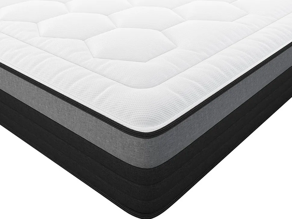Matelas 160 x 200 cm hybride ressorts ensachés 7 zones et mémoire de forme ép.25cm - AMARANTE de NATUREA
