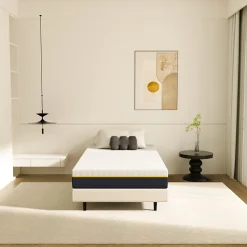 Matelas adulte de 17 cm, 90 x 200 cm (mousse à mémoire de forme + fibre de charbon de bambou)