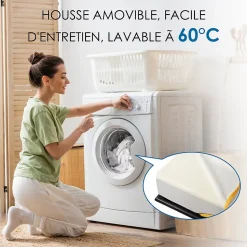 Matelas adulte de 17 cm, 90 x 200 cm (mousse à mémoire de forme + fibre de charbon de bambou)