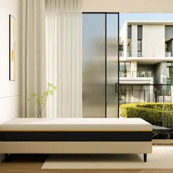 Matelas adulte de 17 cm, 90 x 200 cm (mousse à mémoire de forme + fibre de charbon de bambou)