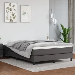 Matelas de lit à ressorts ensachés fermeté moyenne Gris 140x190x20cm Similicuir vidaXL