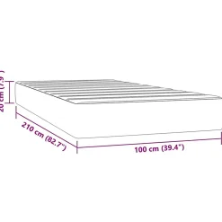 Matelas de lit à ressorts ensachés fermeté moyenne 100x210x20 cm velours vidaXL