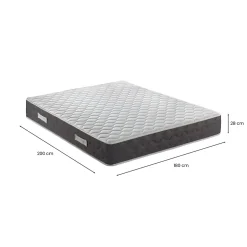 Matelas double Davanz, matelas en mousse à mémoire de forme, matelas ergonomique, matelas à ressorts ensachés, 180x200xh28 cm