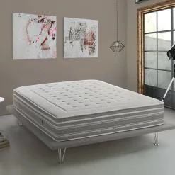 Matelas double Dgiudic, orthopédique en mousse à mémoire de forme et microressorts ensachés,, 120x190h37 cm