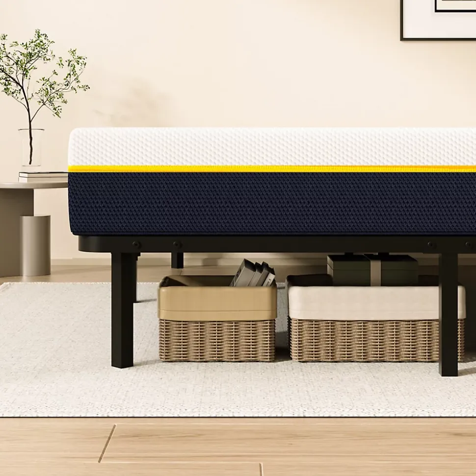 Matelas double en mousse de 17 cm + sommier à lattes de 16 rangs 140x190 cm