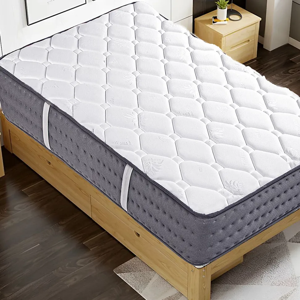 Matelas ELYA en mousse, réversible 3D avec face été/ hiver, mémoire de forme, indépendance du couchage- 90 X 190 X 20 cm