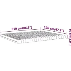 Matelas en mousse blanc 120x210 cm 7 zones dureté 20 ILD vidaXL