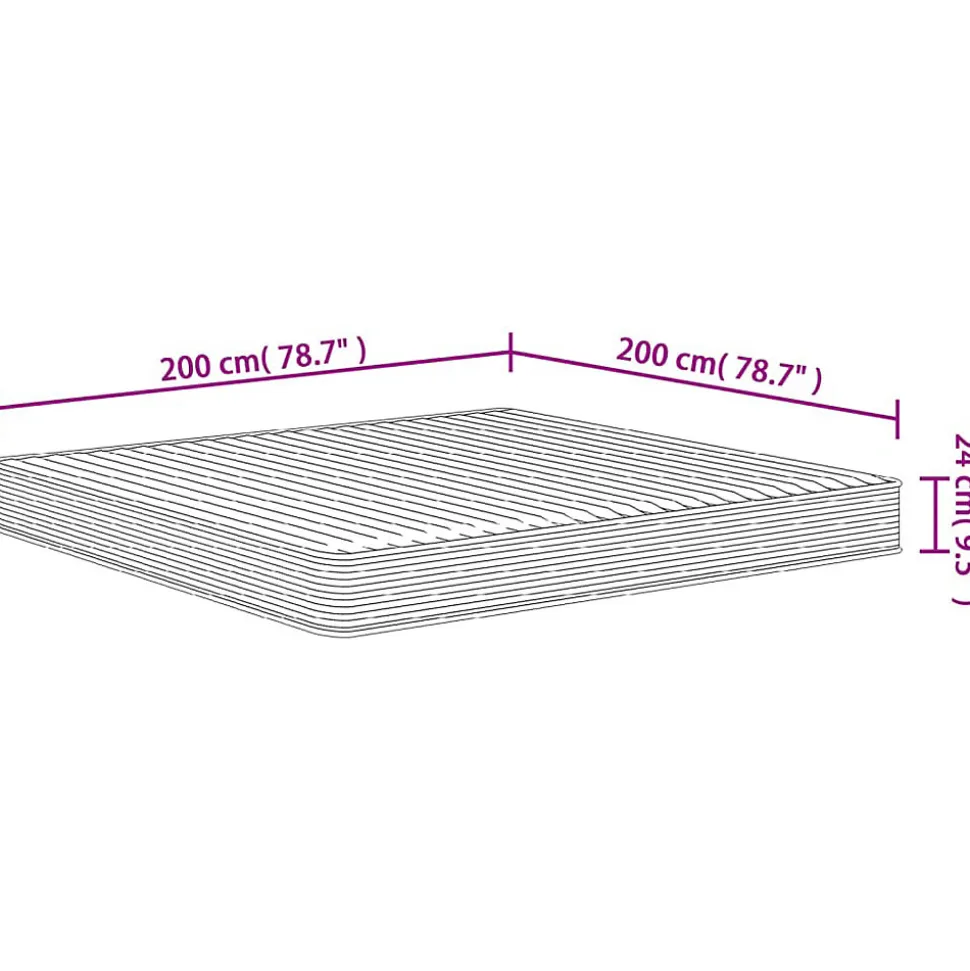 Matelas en mousse moyennement doux 200x200 cm vidaXL