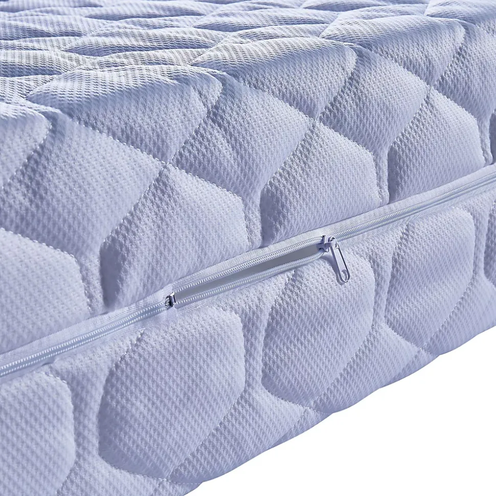 matelas face de contact Mémoire de Forme 60 Kg/m3-90x190 x 22 cm Très Ferme - Déhoussable Housse Lavable - 5 Zones de Confort