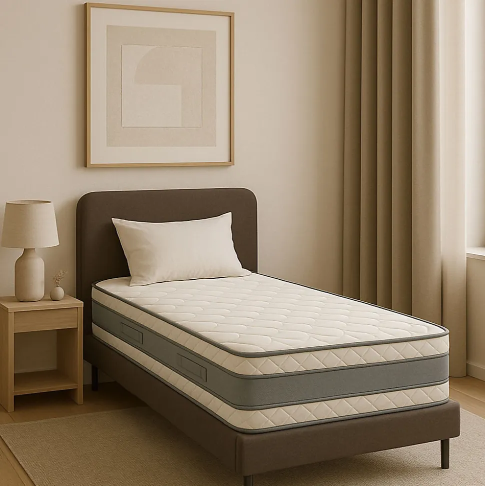 matelas face de contact Mémoire de Forme 62 Kg/m3 90x200 x 21 cm Ferme - 7 Zones de Confort - Noyau Aertech+ 35 Kg/m3 HR Haute Den