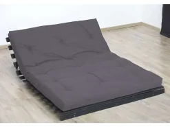 Matelas futon coton et fibres taupe 160x200