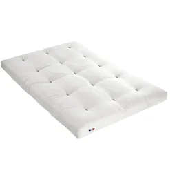 Matelas futon coton et fibres écru 160x200