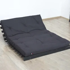 Matelas futon latex et fibres gris anthracite 140x190