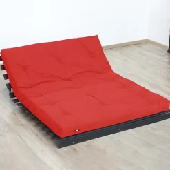Matelas futon latex et fibres rouge 140x190