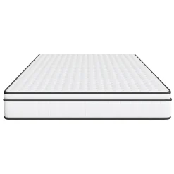Matelas hybride à ressorts ensachés 200x90x25 cm, Indépendance de couchage, soutien ergonomique, tissu respirant 3D, Blanc et gris