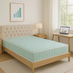 Matelas Luxe 80x190 - Hauteur 18 cm - Ressorts Ensaches + 5 cm Memoire de Forme 60 Kg/m3 - Accueil Moelleux - Soutien Ferme - 5 Zo