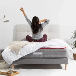 Matelas Luxury - ressorts ensachés et viscoélastique pour un soutien adaptatif, 27 cm.