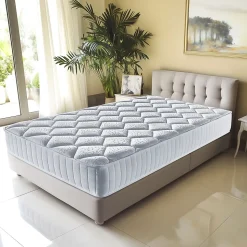 Matelas Marie a Ressorts Ensaches + 3,5 cm matelas face de contact latex en 70 Kg/m3-90x190 Hauteur +/- 25,5 cm - Accueil Moelleux