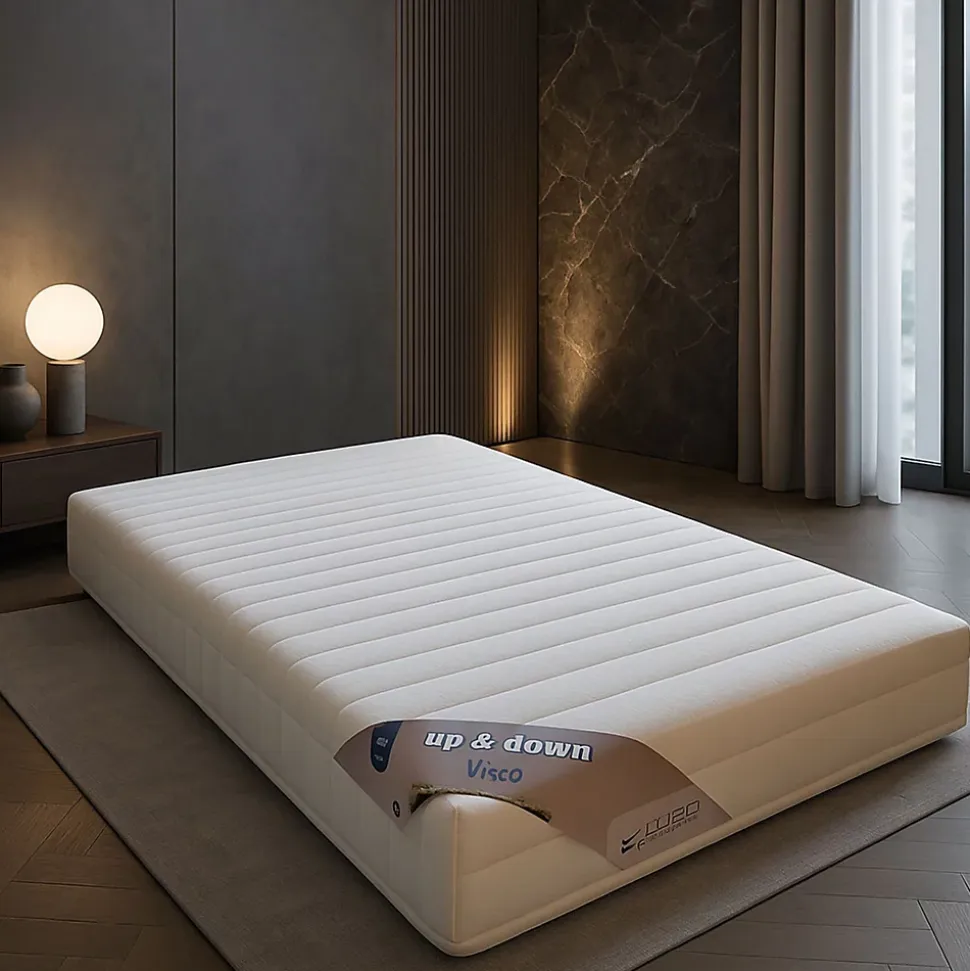 Matelas Mémoire de Forme 60 Kg/m3 80x200 x 21 cm Trés Ferme - 5 Zones de Confort - Noyau Aertech+ 35 Kg/m3 HR Derniére Génération
