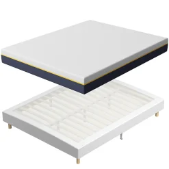 Matelas Mousse à Mémoire 160x200 cm + Sommier Tapissier, Épaisseur 17 cm