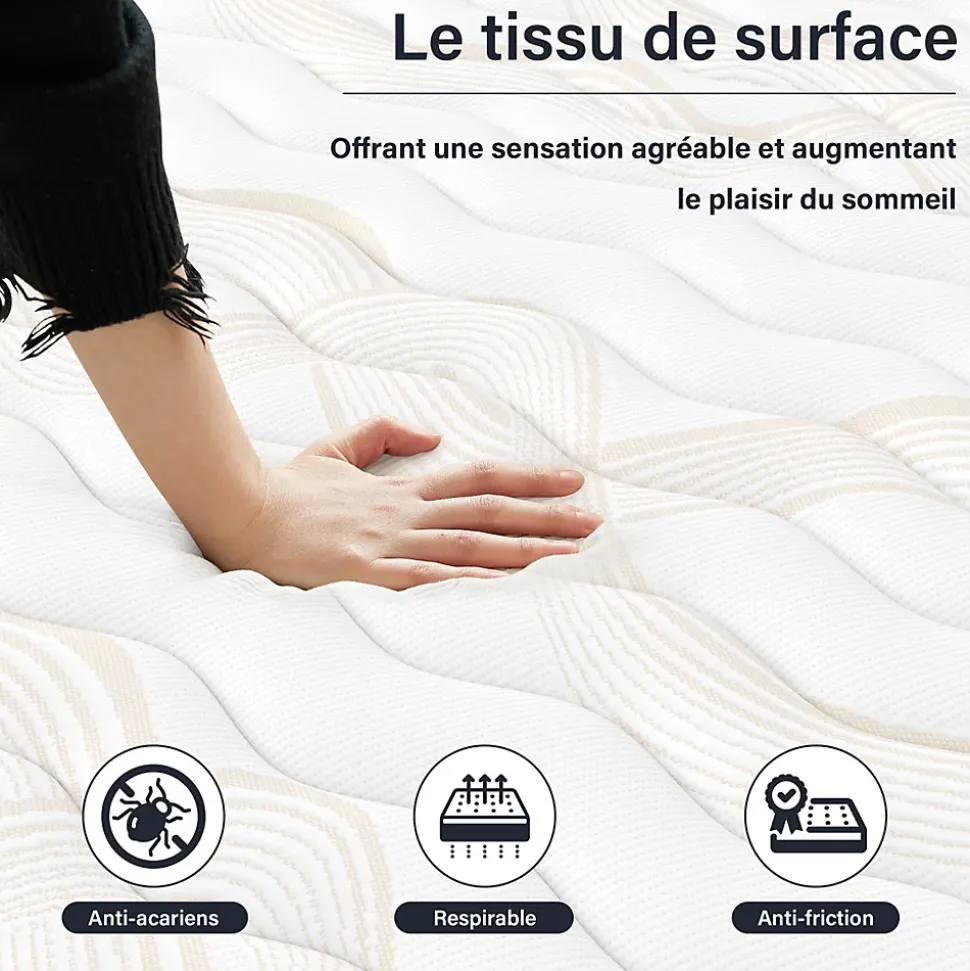 Matelas mousse 160x200, 32 cm Matelas en mousse, Advanced Sleep Care, Respirant, Zone 7, réversible des deux côtés