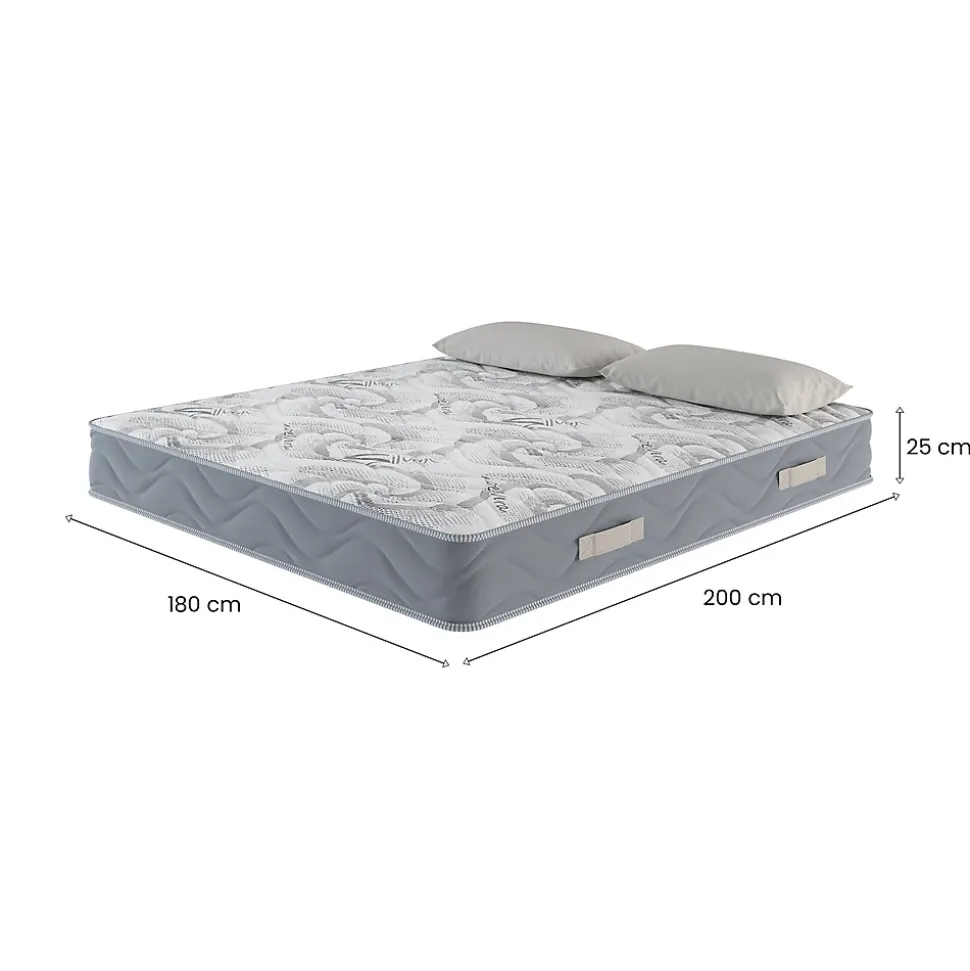 Matelas mousse 180x200 cm Talamo Italia accueil dynamique soutien moelleux epaisseur 25 cm oreiller(s)