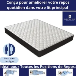 Matelas Mousse 140x190 Elegance, Ferme, Réversible, Côté Été/hiver, H18 Cm