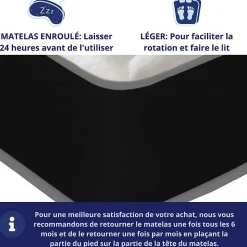 Matelas Mousse 140x190 Elegance, Ferme, Réversible, Côté Été/hiver, H18 Cm