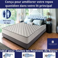 Matelas Mousse 140x190 Florida, Ferme, Réversible, Côté Été/hiver, H20 Cm