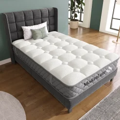 Matelas Orthopédique 90x200 cm, 7 Zones de Confort, Ressorts ensachés et Mousse Froid, Soutien H3 Moyenne Ferme, H 20 cm, Blanc