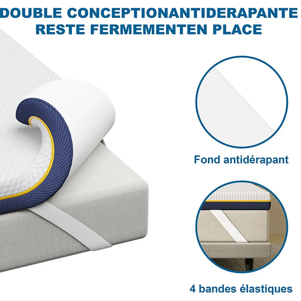 Matelas, épaisseur 180 x 200 x 7,5 cm, mousse à mémoire de forme, ergonomique, lavable, antiallergique
