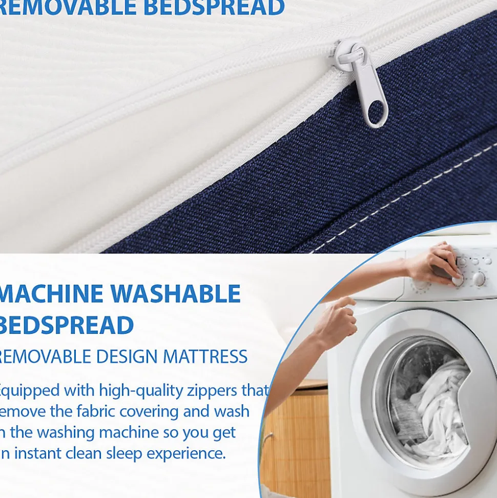 Matelas Pliant Triple 160X195CM, Matelas Polyvalent, 15cm Mousse épaisse, Housse Amovible et Lavable en Machine, Poignée de