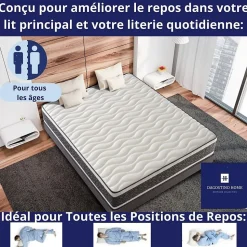 Matelas Ressorts Ensachés 140x190 Montecarlo, Ferme, Réversible, Côté Été/hiver, H25 Cm