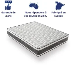Matelas Ressorts Ensachés 140x190 Montecarlo, Ferme, Réversible, Côté Été/hiver, H25 Cm